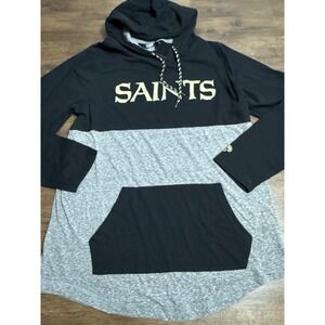 NFL Team Apparel Women's New Orleans Saints Pullover Hoodie Hooded T-Shirt Large
